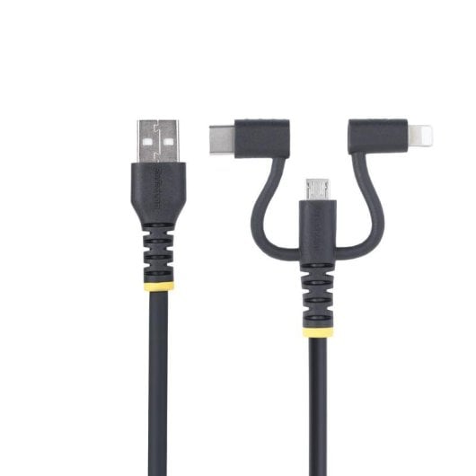 Cable USB StarTech RLTCUB1MBK 3 en 1 1 m Aramida MFi Lightning USB-C Micro-USB Negro