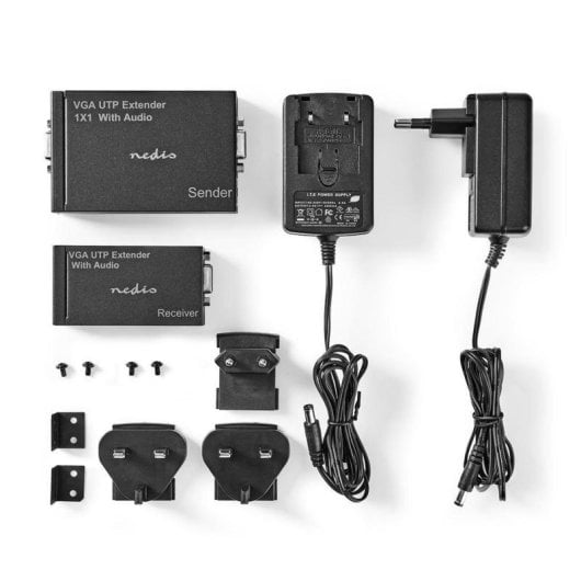 Extensor AV Nedis CREP5930BK VGA e Áudio até 300 m Cat5e/6