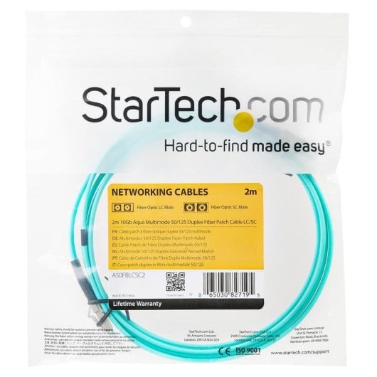 Cabo de Fibra Óptica StarTech A50FBLCLC2 OM3 LC-LC 2 m LSZH Turquesa