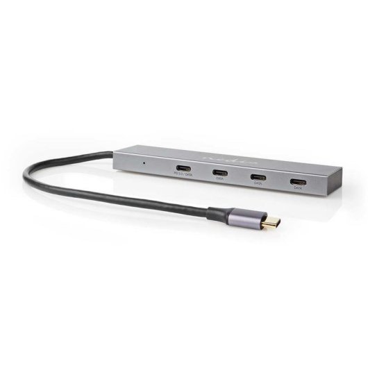 Hub NEDIS 4 ports 10 Gbps UHUBU3470AT aluminium USB-C Power Delivery