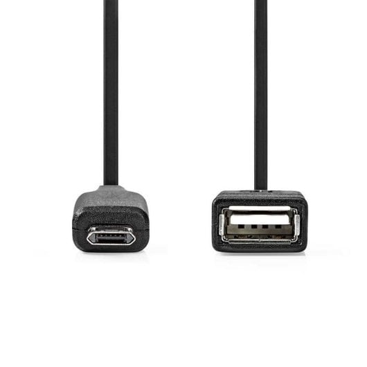 Câble USB NEDIS CCGB60515BK02 Mini-USB B vers USB A 0,2 m Noir