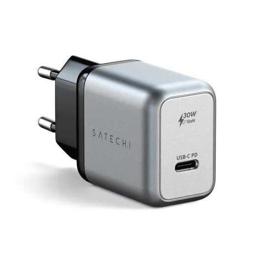 Chargeur Satechi ST-UC30WCM-EU USB-C 30W GaN Power Delivery Noir Argent