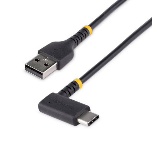 Câble USB-C StarTech R2ACR-30C-USB-CABLE 30cm Angle Droit 3A Fibre Aramide Noir