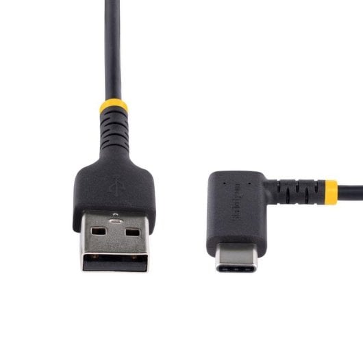 Câble USB-C StarTech R2ACR-30C-USB-CABLE 30cm Angle Droit 3A Fibre Aramide Noir
