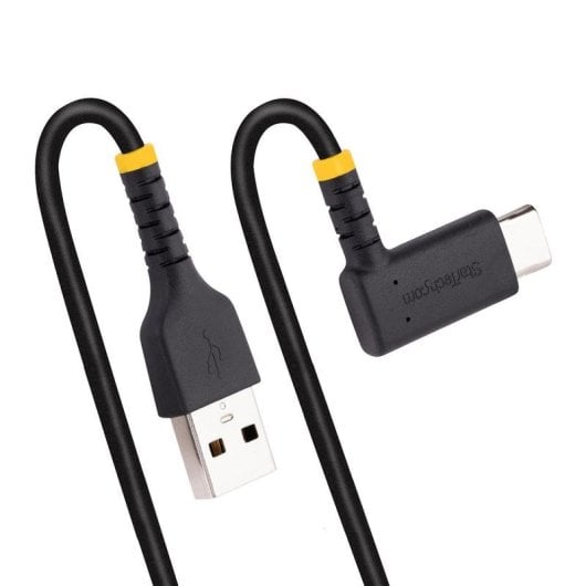 Câble USB-C StarTech R2ACR-30C-USB-CABLE 30cm Angle Droit 3A Fibre Aramide Noir