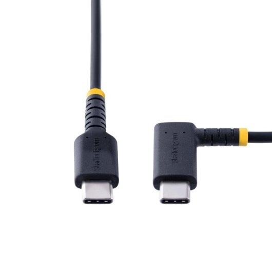 Câble USB-C StarTech R2CCR-1M-USB-CABLE 1m Angle Droit 60W 3A Noir Haute Résistance