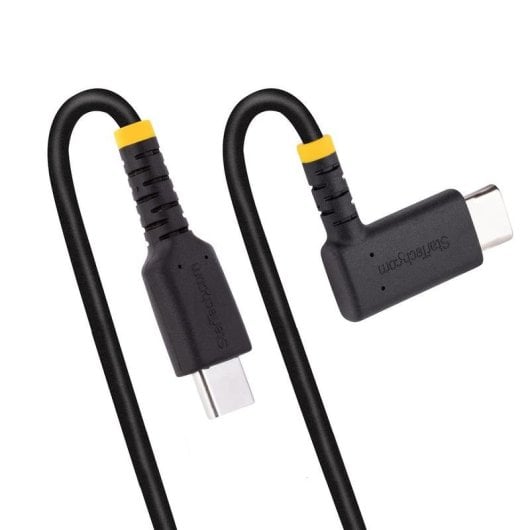 Câble USB-C StarTech R2CCR-1M-USB-CABLE 1m Angle Droit 60W 3A Noir Haute Résistance