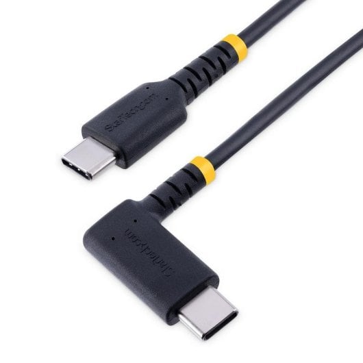 Câble USB-C StarTech R2CCR-1M-USB-CABLE 1m Angle Droit 60W 3A Noir Haute Résistance