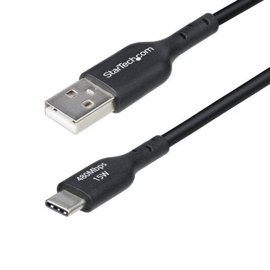 Câble USB Startech USB2AC1MNC USB-A vers USB-C 1m Charge Rapide 3A Noir