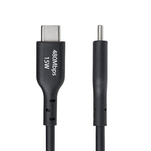 Câble USB Startech USB2AC2MNC 2 m USB-A USB-C 3A Noir Charge Rapide