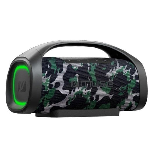 Enceintes Muse Nomades Bluetooth 300W camouflage, étanche, LED multicouleur