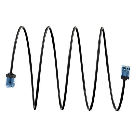 Câble réseau Goobay 74239 5 m Cat6a Slim U/UTP Noir connecteurs RJ-45