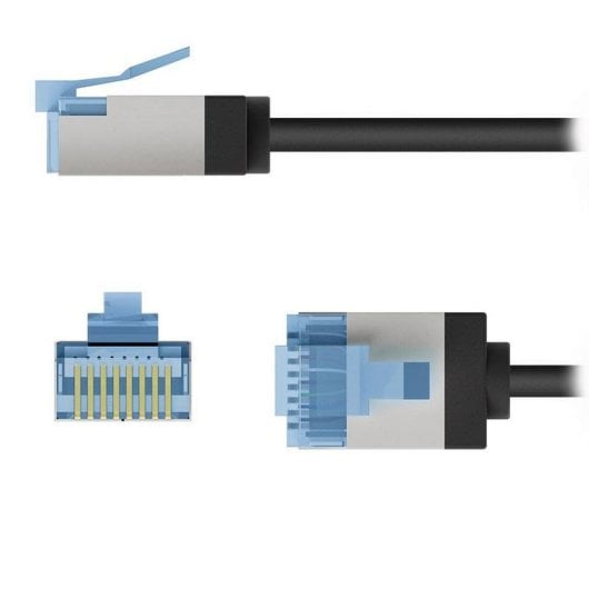 Cable de red Goobay 74324 Slim Cat 6a U/FTP 15 m negro ultraflexible