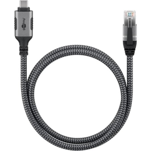 Adattatore Goobay 70753 USB-C a RJ45 Cat6 7,5m schermato Nero/Argento