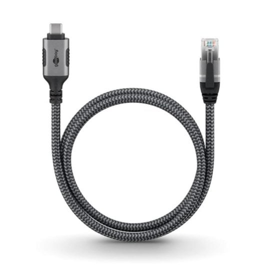 Adattatore Goobay 70753 USB-C a RJ45 Cat6 7,5m schermato Nero/Argento