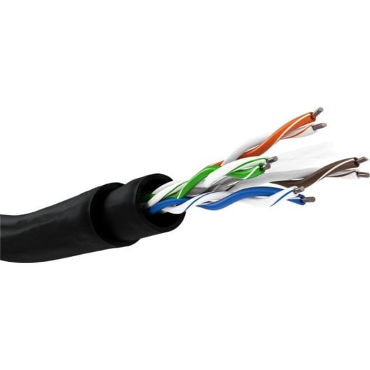 Cable de red Goobay 94398 Cat6 U/UTP 100 m negro sin conectores
