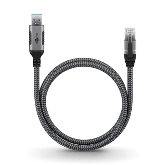 Cabo conversor Goobay 70497 USB A para RJ-45 1,5 m preto e prata