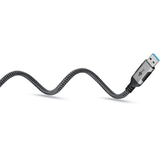 Cabo conversor Goobay 70497 USB A para RJ-45 1,5 m preto e prata
