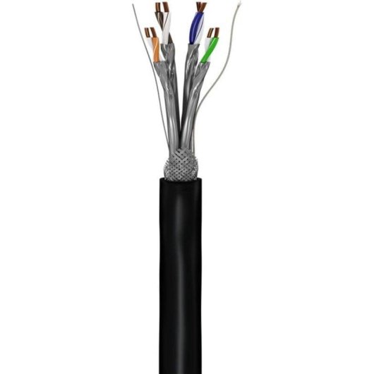 Cabo de rede Goobay 77624 Cat6a S/FTP 100 m preto alta velocidade