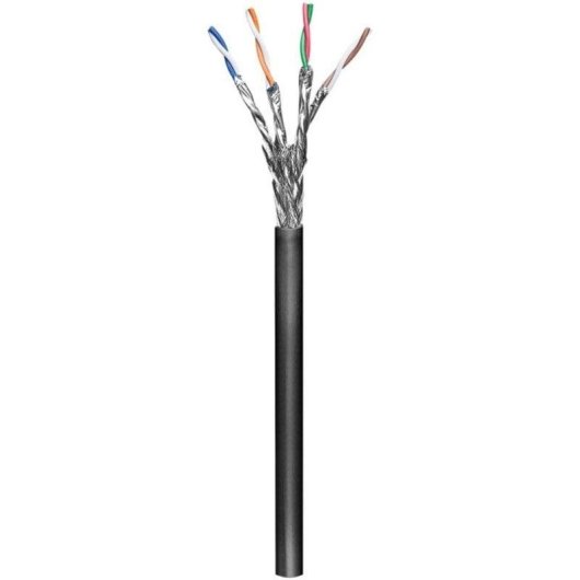 Cabo de rede Goobay 77624 Cat6a S/FTP 100 m preto alta velocidade