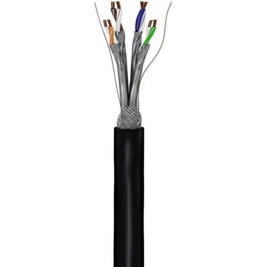 Cabo de rede Goobay 77624 Cat6a S/FTP 100 m preto alta velocidade