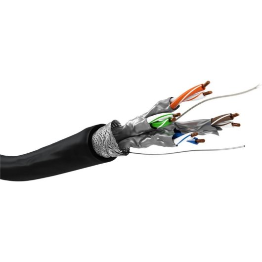 Cabo de rede Goobay 77624 Cat6a S/FTP 100 m preto alta velocidade
