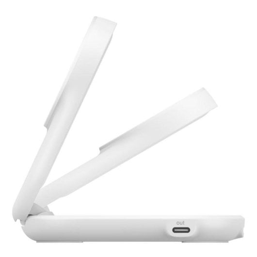 Cargador de dispositivos móviles Belkin WIZ039KQWH soporte plegable magnético Qi2 25 W blanco