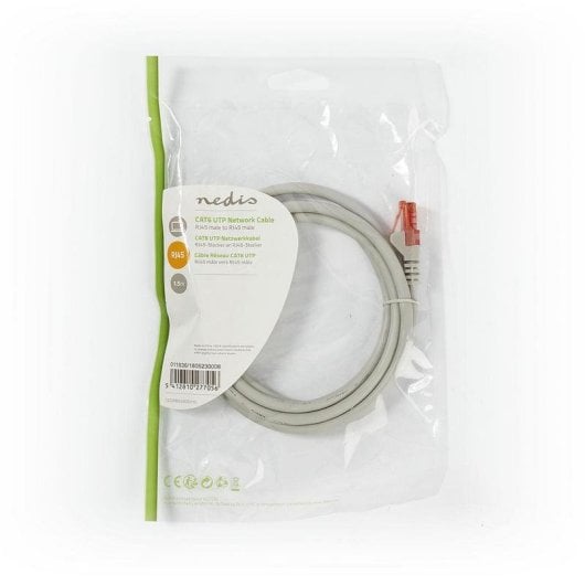 Câble réseau Nedis CCGL85200GY15 1,5 m Cat6 U/UTP RJ-45 Gris