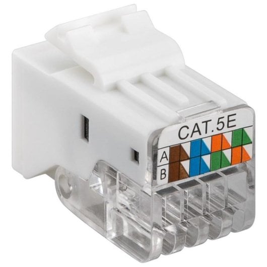 Netzwerkanschlussmodul Goobay 95739 RJ-45 Cat5e Flach Weiss UTP IDC Buchse
