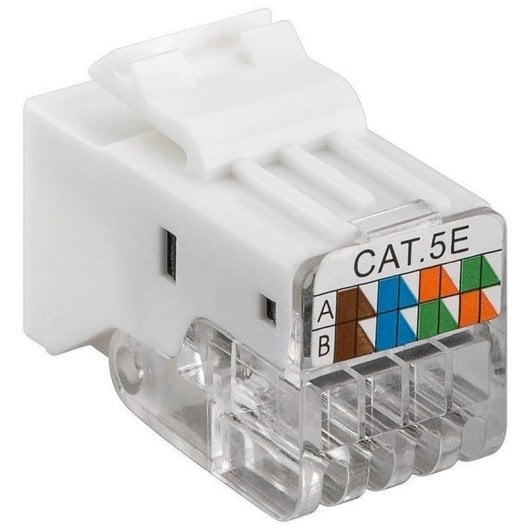 Netzwerkanschlussmodul Goobay 95739 RJ-45 Cat5e Flach Weiss UTP IDC Buchse