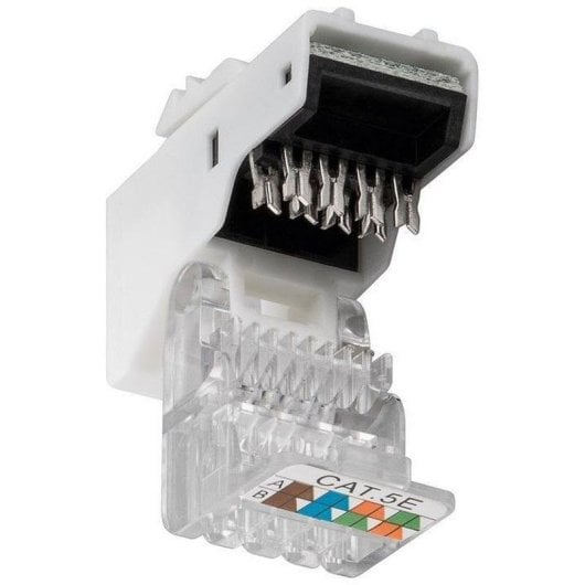 Netzwerkanschlussmodul Goobay 95739 RJ-45 Cat5e Flach Weiss UTP IDC Buchse
