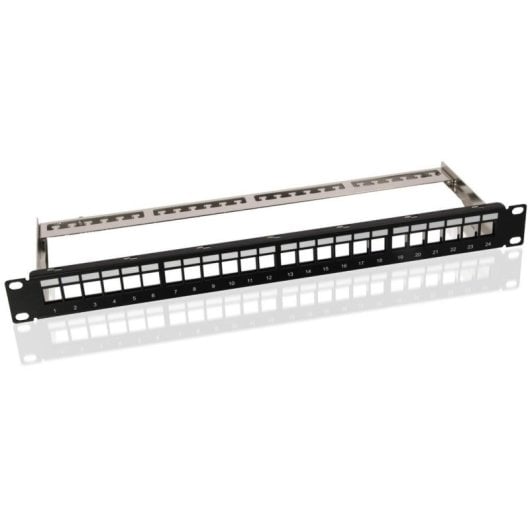 Panel de parcheo Goobay 95336 24 puertos Cat6 UTP montaje rack 1U negro