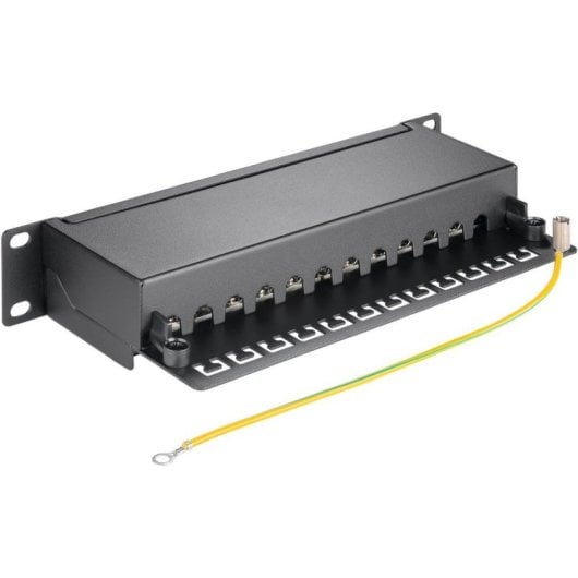 Panel de conexión Goobay 93793 12 puertos RJ-45 Cat6 rack 1U STP negro