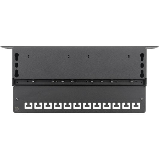 Panel de conexión Goobay 93793 12 puertos RJ-45 Cat6 rack 1U STP negro
