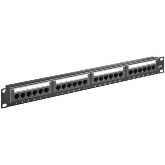 Panel de parcheo Goobay 93866 24 puertos Cat6 UTP rack 1U negro
