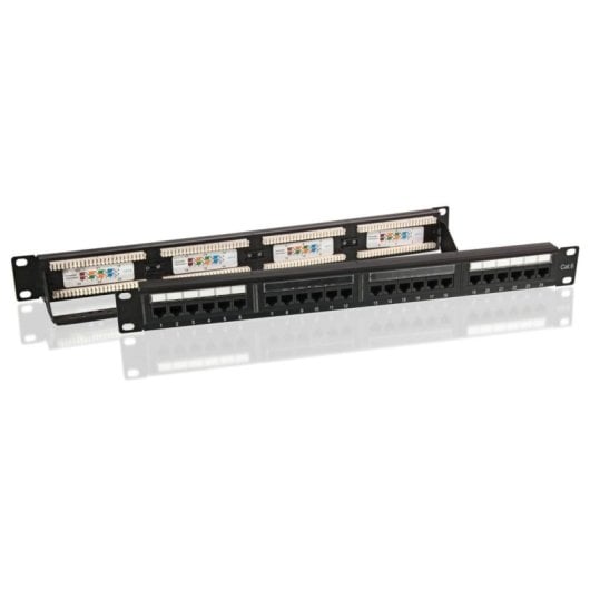 Panel de parcheo Goobay 93866 24 puertos Cat6 UTP rack 1U negro