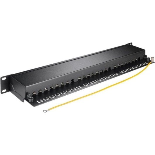 Panel de parcheo Genérica 90854 24 puertos Cat6a STP 1U negro rack