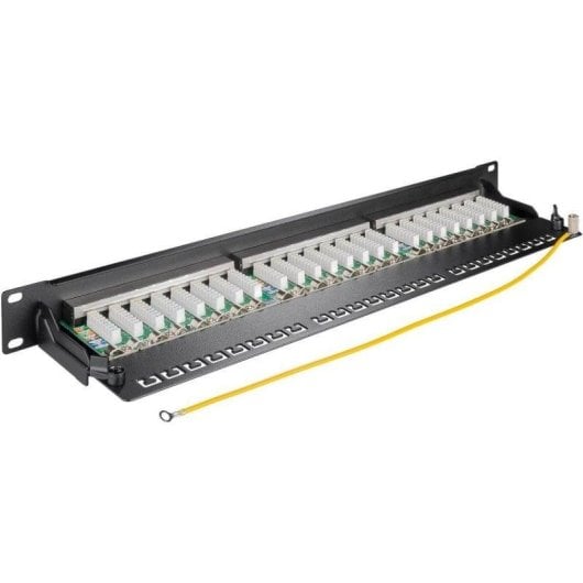 Panel de parcheo Genérica 90854 24 puertos Cat6a STP 1U negro rack