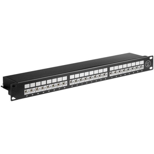 Panel de parcheo Genérica 90854 24 puertos Cat6a STP 1U negro rack
