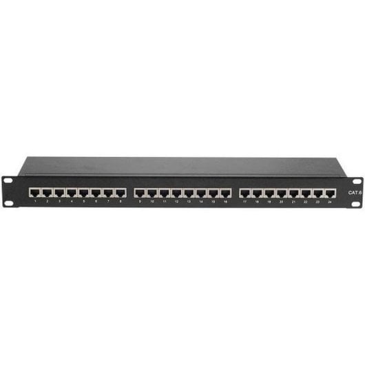 Panel de parcheo Goobay 93048 24 puertos Cat6 1U rack negro