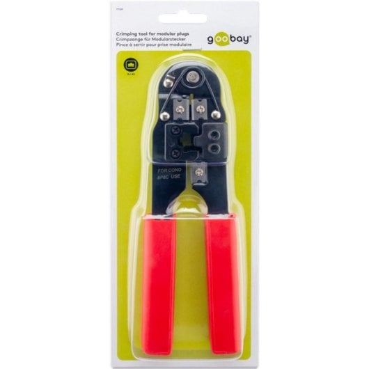 Crimpadora Goobay 77124 com cortador RJ-45 pega ergonómica