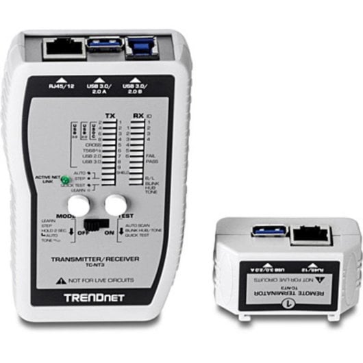 Comprovatorie di rete TRENDnet TC-NT3 BNC RJ-11 RJ-12 RJ-45 USB Test rapido