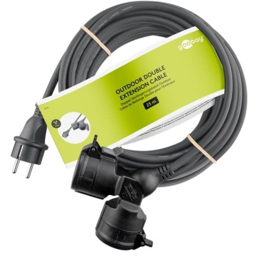 Régua de tomadas Goobay 65436 2 Tomadas Exterior 25 m com Proteção IP44