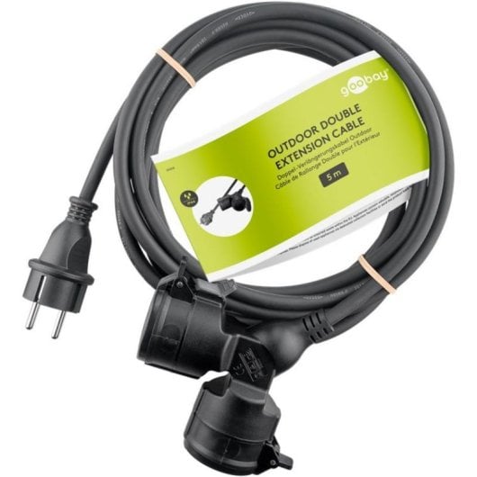 Régua de tomadas Goobay 65434 2 Tomadas Exterior IP44 5 m Cabo PVC