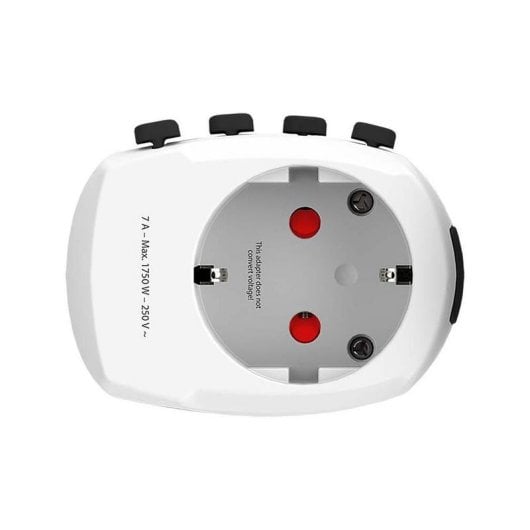 Adattatore da viaggio Skross PRO Universale 100-250V 7A Bianco