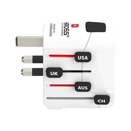 Adattatore da viaggio Skross PRO Universale 100-250V 7A Bianco