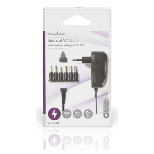 Stromadapter NEDIS ACPA001 12 W kompakt 3-12 V 6 Wechselstecker LED-Anzeige