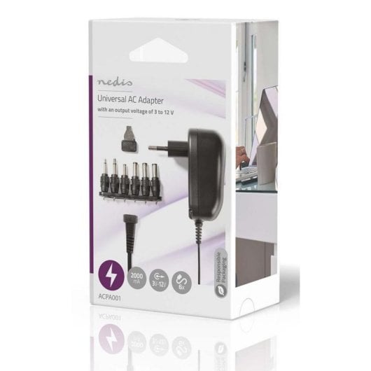 Stromadapter NEDIS ACPA001 12 W kompakt 3-12 V 6 Wechselstecker LED-Anzeige