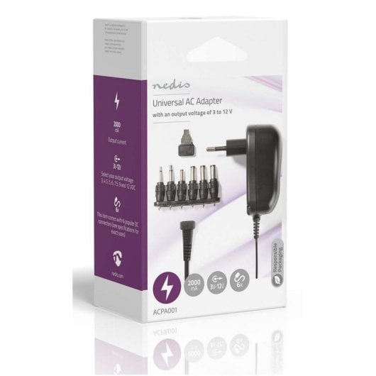 Stromadapter NEDIS ACPA001 12 W kompakt 3-12 V 6 Wechselstecker LED-Anzeige