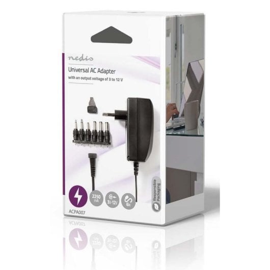 Fuente de Alimentación NEDIS ACPA007 27W Universal Compacto 6 Conectores Intercambiables